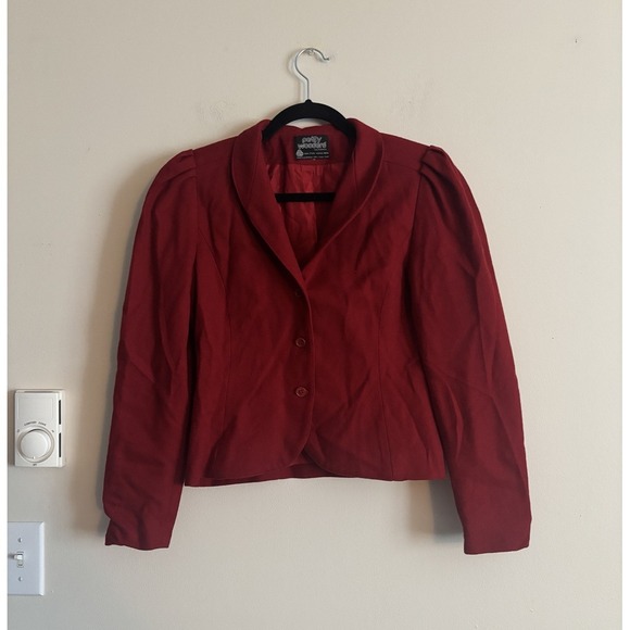 Patti woodard Jackets & Blazers - Vintage 70s Patti Woodard California Wool Jacket Red Preppy Academia XS Small